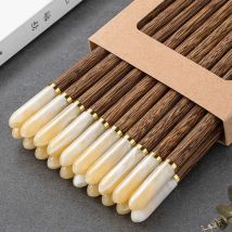 1/5 Paar chinesische Essstäbchen aus Holz, Sushi-Sticks, japanisches Essstäbchen-Set, wiederverwendbar, koreanisches Essen, Essstäbchen, Küche, Holzgeschirr