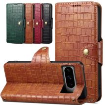 Eucagr Krokodil Muster Brieftasche Handy hülle Karten halter Leder Magnet tasche Abdeckung für Google Pixel 9 6 7 8 Pro Pixel 7a 6a 8a