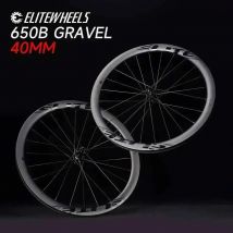 ELITEWHEELS 650B Zestaw Kół Szosowych Gravel z Karbonu do Hamulców Tarczowych 40x32mm Tubeless Ready Łożyska Ceramiczne / System Ratchet