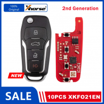 10 Stück XHORSE XKFO21EN 2. Generation XK-Serie Smart Key für Ford Ersetzen Sie die Kabelfernbedienung XKFO01EN