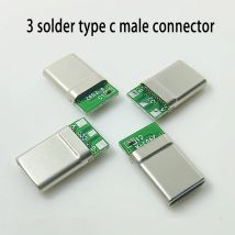 2-10 SZT. 3-pinowe złącze męskie typu C do laptopa, 3-pinowe złącze lutowane CC Pin CTOC5 z kondensatorem, adapter do notebooka, głowica ładująca PD z trzema przewodami