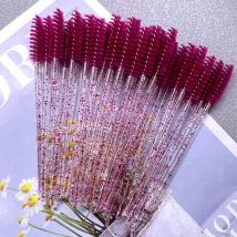 50 pezzi pennelli per trucco monouso pennello per sopracciglia in cristallo manico a diamante mascara bacchetta applicatore ciglia strumenti per l'estensione delle ciglia