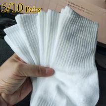 5/10 Paar mittellange Herrensocken für Herbst und Winter, weiß, geruchshemmend, schweißabsorbierend, atmungsaktiv, Herren-Sportsocken