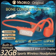 Originale S10 True Bone Conduction Cuffia senza fili Bluetooth 5.4 Lettore MP3 da 32 GB IPX8 Impermeabile Nuoto Sport HIFI Cuffie musicali con microfono Display a LED