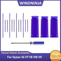 Weiche Samtstreifen/Schlauch-Set für Dyson V6 V7 V8 V10 V11 Roboter-Staubsauger-Bodenbürstenrolle, blauer Schlauch für effiziente Reinigung