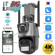 PEGATAH ICSEE Wifi Kamera 6MP 4K Dual Objektiv IP Kamera Schutz Wasserdichte Sicherheit CCTV Video Überwachung Kamera