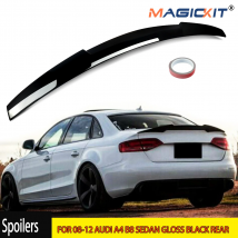 Per 08-12 AUDI A4 B8 berlina nero lucido posteriore tronco SPOILER ala HIGHKICK V STYLE