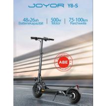 JOYOR Y8-S - Electric Scooter - 500W Motor - 48V 26Ah Battery - 20KM/H - Foldable Adult Electric Scooter - 10-inch Tires
