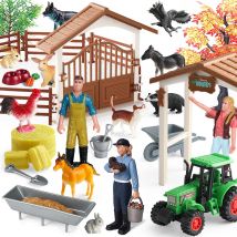 Oenux Spaß Bauernhof Pferd Modell Action figuren DIY Reitsport Reiter Rennen Henne Hund Tiere Figur niedlichen Bildung Kinder Spielzeug Geschenk