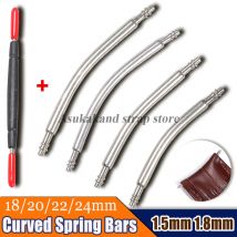10 Stück 1,5 mm 1,8 mm Durchmesser Edelstahl gebogene Federstege Uhrenarmband-Verbindungsstifte 18 mm 20 mm 22 mm 24 mm gebogene Uhrenarmbandglieder