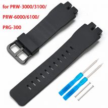 TPU-Harzarmband für Casio PROTREK PRG-300 PRW-3000 3100 PRW-6000 6100 Herren Ersatz-Uhrenarmband aus schwarzem Gummi