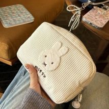 Miffy Kawaii Cord-Kosmetiktasche, große Aufbewahrungstaschen, tragbare Aufbewahrung, Handtasche, Stifttasche, Münzgeldbörse, Geschenkspielzeug für Mädchen