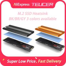 TEUCER M2 2280 Radiatore in alluminio per disco rigido a stato solido Dissipatore di calore M.2 SSD con cuscinetto termico in silicone per il raffreddamento di PS5/PC/laptop