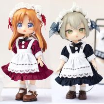 Ob11 Puppenkleidung Suki Vintage Puppe Dienstmädchenkleid Rockanzug für Nendoroids, Obitsu11, Molly, Ymy, Ufdoll, Gsc, 1/12 Bjd Puppe