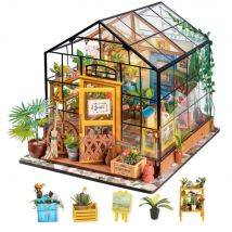 Robot ime Mini Gewächshaus Cathy's Blumen haus DIY Puppenhaus Holz Miniatur Möbel Kit mit führte besten Geburtstags geschenke