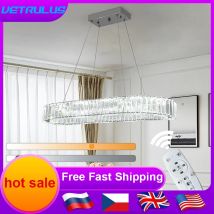 Moderne Luxus Kristall Oval Design Led Kronleuchter Decke Lampe Nordic Anhänger Hängen Leuchte Wohnzimmer Schlafzimmer Hotel Lüster