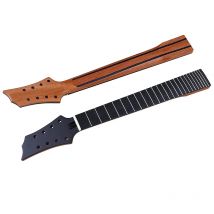 8 Strings Electric Guitar Neck 24 Frets Okoume Wood Neck Black Head With Double Truss Rod Double Back Line 7.5cm Heel Width
