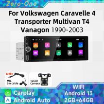 Carplay 1 Din Radio Android Car Multimedia per VW Volkswagen Caravelle 4 Transporter Multivan T4 Vanagon 1990-2003 6.86 "Stereo