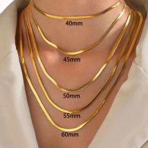 Heiße Mode Unisex Schlangen kette Frauen Halskette Halsreif Edelstahl Fischgräten muster Gold Farbe Kette Halskette für Frauen Schmuck