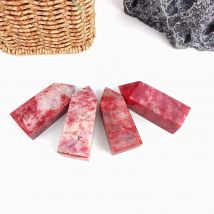 Natürliche kristall rote Mondstein Punkt Zauberstab Tetraeder Home Foyer Zubehör Desktop-Ornamente Energie rückgewinnung zur Reinigung