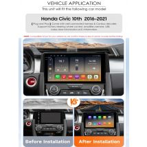 Hizpo Android 14 Car Multimedia DSP For Honda Civic 10th 2016-2021 Radio Video Navigation Stereo Head Unit QLED Screen Carplay