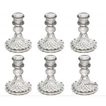 6-teiliges Kristall-Kerzenhalter-Mittelstück für Tisch, Esszimmer, Party, Hochzeit, Dekorationen, Glaskegel, Kerzenhalter-Set, Großpackung
