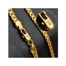 18K Gold 925 Sterling Silver 6mm Full Sideways Necklace 8/18/20/24 Inch Chain For Woman Men Fashion Wedding Engagement Jewelry