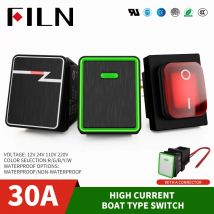 FILM 30A 12V 24V 110V 220V Wippschalter EIN-AUS LED Wasserdicht IP67 T85 Kippschalter mit Licht Panel 30X22 Auto 4Pin Schalter