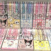 Sanrio Hello Kitty 6 Stück Serie Gelstift 0,55 mm Nachfüllung Y2k Cinnamoroll Kuromi MelodyCartoon Press Pen Schwarz Schreibwarenzubehör