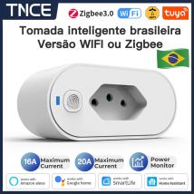Adattatore TNCE Tuya Brasile Plug 16/20A, presa WIFI o zigbee3.0 con monitor di alimentazione, controllo presa intelligente, voce Google Home Alexa
