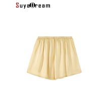 Suyad ream, Frau 100% echte Seiden shorts, 19mm, elastische Taille, bequeme gesunde Hauss horts, Frühling Sommer hose, weiß