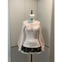Preppy Style Sweet Knitted Sweater 2000s Aesthetic Gyaru Chic Korean Y2k Jumper Sweater Long Sleeve Coquette Knitwears
