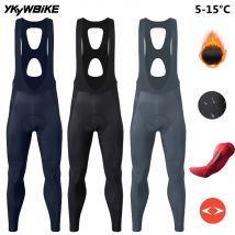 YKYWBIKE Cycling Bib Tights Men 4 Pockets Winter&Autumn Waterproof Bicycle Road Bike Bib Long Pants Fleece 7 Hours Interface