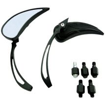 Chrom Custom Rückspiegel Blau für Harley Motorrad Cruiser Chopper Dyna Electra Glide