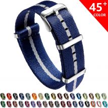 Nylon-Uhrenarmband, 20 mm, 22 mm, bequeme Uhrenarmbänder, Schlaufe, militärisch, waschbar, für Herren-Uhrenarmbänder