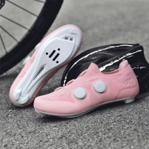 Road Cycling Shoes Men Women Pink Breathable Self-Locking Cleat Spd Road Bike Shoes Women Adjustable Pro Racing Bicyle Sneaker