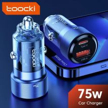 Caricabatterie rapido per auto Toocki USB C 75W QC 4.0 PD 3.0 tipo C 45W ricarica rapida per iPhone