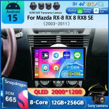 Android 15 Carplay Auto Car Radio For Mazda RX-8 RX 8 RX8 SE 2003-2011 Multimedia Navigation GPS Video Player DSP Stereo WIFI+4G
