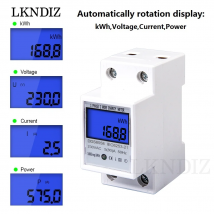 5(80)A 110V/220/230V 50/60Hz Contatore di energia elettronico su guida Din Misuratore di kWh Display LCD Contatore di elettricità monofase digitale kWh