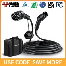 GONEO EV Ladekabel Typ 2,3 Phasen 22 kW/11 kW/7 kW, IP54 wasserdicht, PA66/TPU, 5/7/10 m Längen für schnelles Laden EV/PHEV Model S/3/X/Y