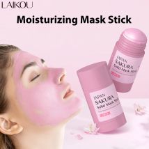 LAIKOU Sakura Solid Face Mask Stick Deep Cleanser Facial Mask Reduces Blackhead Pores Oil Control Moisturizing Mud Face Mask 45g