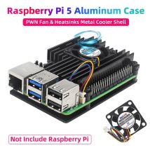 Custodia in alluminio Raspberry Pi 5 con ventola PWN Dissipatore di calore in silicone Radiatore di