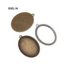 REGELIN Antique Flower Lace Pendant Charms Base Settings 5pcs Cabochon Cameo Tray Bezel Blank 30*40mm Cabochons DIY Necklace