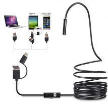 Pratico endoscopio Android da 7 mm 3 in 1 USB/Micro USB/Tipo C Telecamera per ispezione periscopio IP67 Impermeabile per computer smartphone