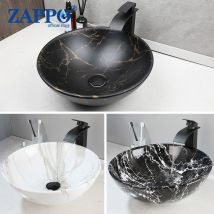 Zapo Round Vessel Sink 17 ''Round Bathroom Vessel Sink sopra il bancone porcellana ceramica bagno lavabo Vanity Sink Art Basin