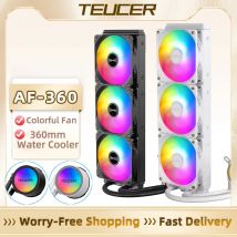 TEUCER AF-360 PC Radiatore di raffreddamento ad acqua Ventola RGB da 120 mm Dispositivo di raffreddamento ad acqua liquida da 360 mm per Intel LGA 2011 1700 1200 115x AM4 AM5 AMD