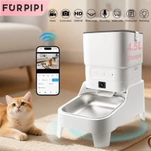 Mangiatoia intelligente per animali domestici con telecamera rialzata da 15 cm Controllo app Tuya per proprietari di animali domestici occupati Distributore automatico di mangiatoia per cani per gatti