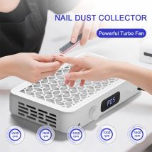 2500/2800/3000/3300/3500rpm Speed Adjustable Brushless Nail Dust Collector Powerful Twin Turbo Vacuum Nail Dust Extractor