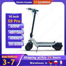 Patinetes eléctricos S9Pro, Motor de 600W, batería de 48V15AH, monopatín eléctrico con pantalla LED grande, neumático de 10 pulgadas, patinete eléctrico plegable urbano