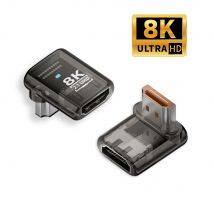 Adattatore 2.1 trasparente compatibile HDMI 8K @ 60HZ 90 270 Estensore ad angolo di 360 gradi su/giù/sinistra/destra per proiettore HDTV PS4 PS5